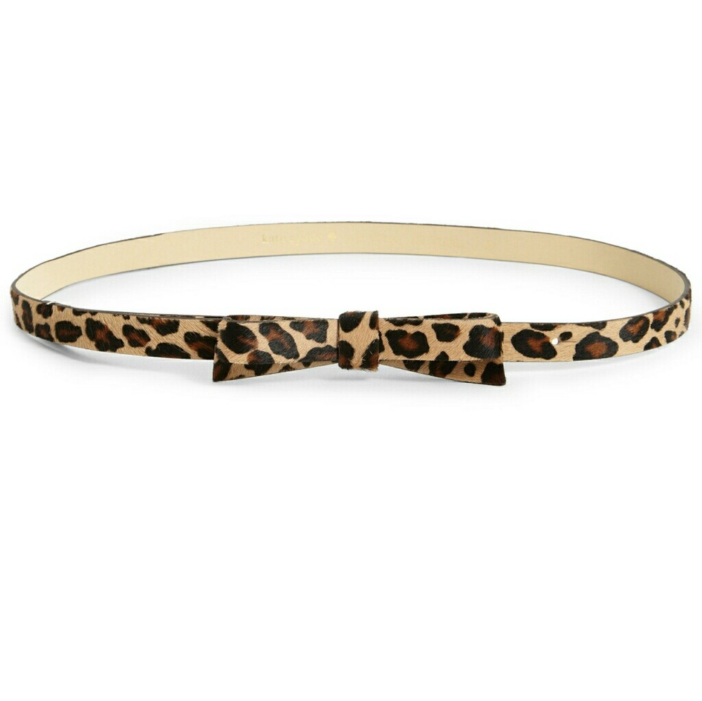 Kate Spade Skinny Leopard Bow Belt NWT